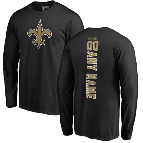 Men's New Orleans Saints NFL Pro Line Black Personalized Backer Long ...