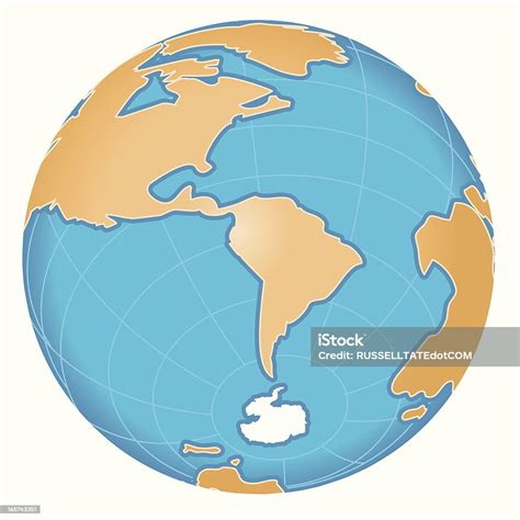 Polo Sur Mapa Antártida Illustracion Libre de Derechos 165743351 | iStock