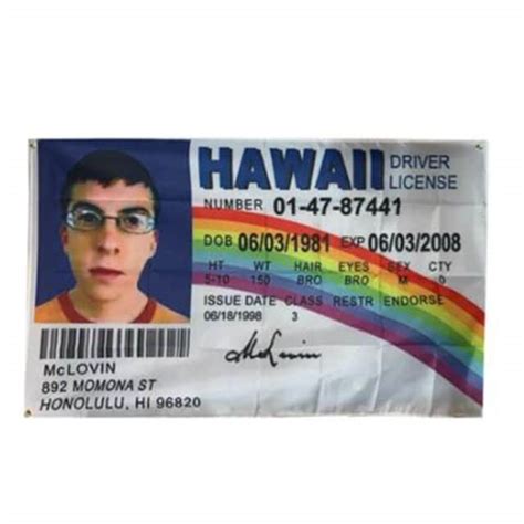 Mclovin Fake Id Flag Banner Flag Banner Meme Flag Funny - Etsy UK