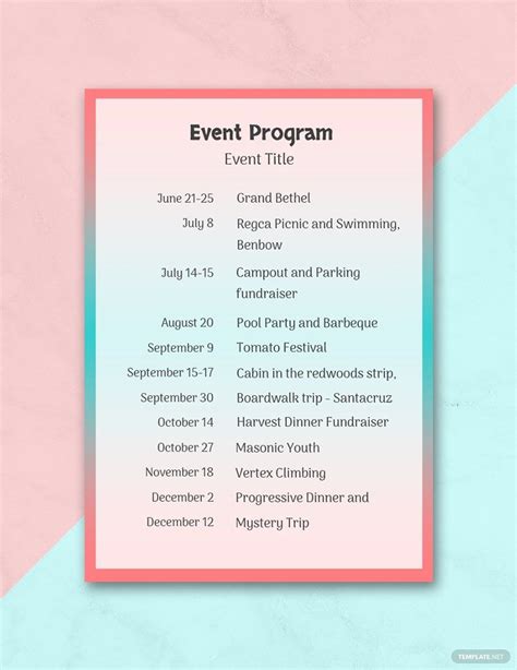 Event Program Templates in Word - FREE Download | Template.net