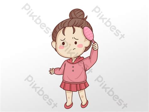 Cartoon Hair Loss Girl PNG Images | PSD Free Download - Pikbest