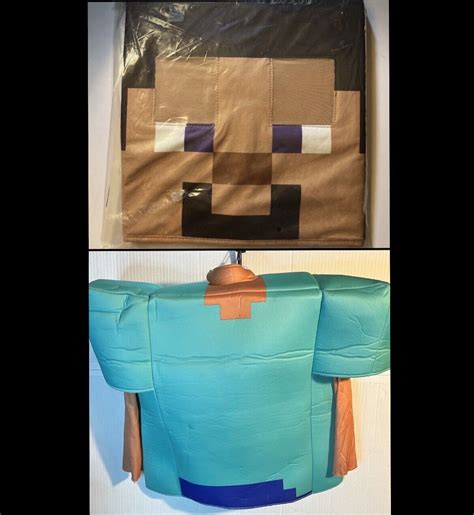 Steve Minecraft Costume Headpiece Block Head Mask Pl… - Gem