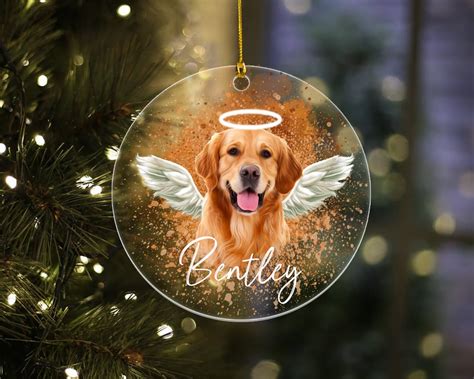 Personalized Pet Memorial Photo Ornament, Custom Pet Photo Ornament, Dog Memorial Ornament, Cat ...