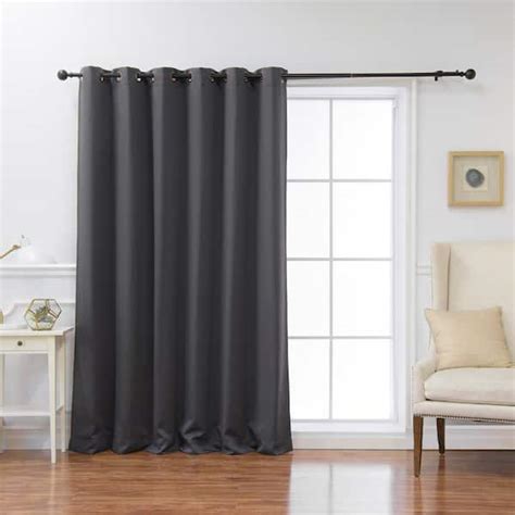 Best Home Fashion Dark Grey Grommet Blackout Curtain - 80 in. W x 108 ...