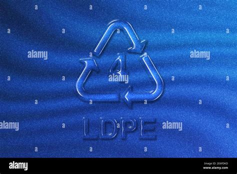 LDPE, Plastic recycling symbol LDPE 4, blue glitter background Stock Photo - Alamy