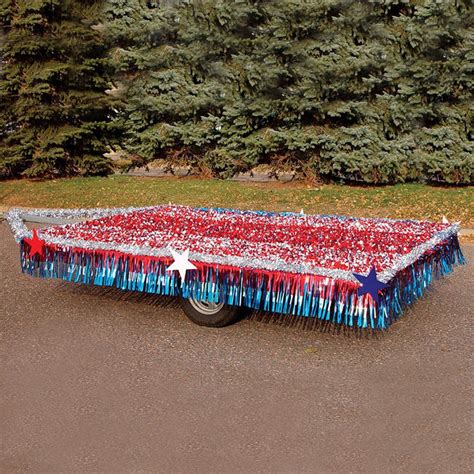 Patriotic Metallic Trailer Kit in 2021 | 4th of july parade, Parade float, Parade float decorations