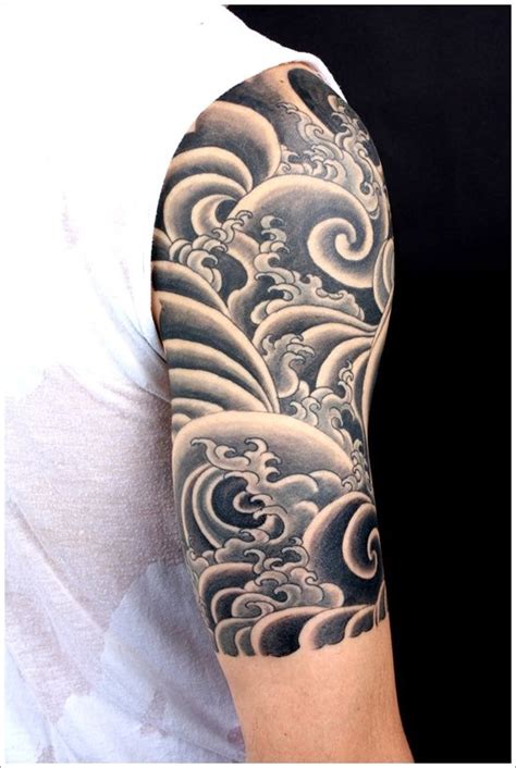 japanese wave tattoo sleeve - Russ Burnette