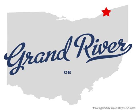 Map of Grand River, OH, Ohio