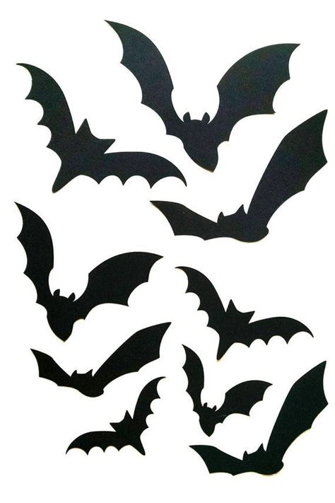 Paper Bat Cutouts 60 Piece Kit, Halloween Silhouette Wall Decor ...