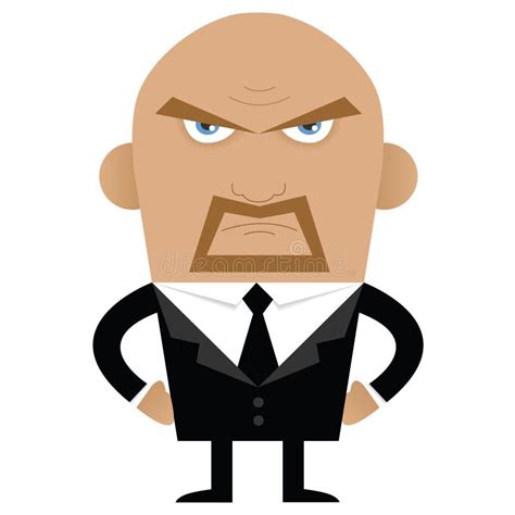 Angry Bald Man in Full Suit Stock Illustration - Illustration of ...