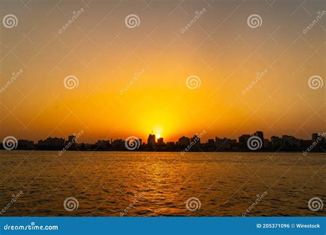 Astonishing View of the Sunset on the Nile River from a Boat of the ...