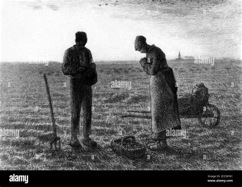 The angelus by millet Black and White Stock Photos & Images - Alamy