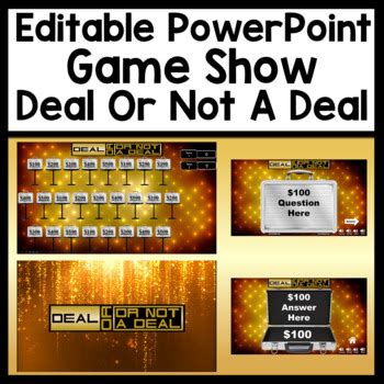 Editable Game Template Deal or no Deal {Game Show Template} | TpT