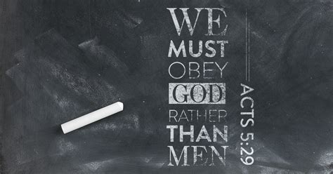 We must obey God rather than men