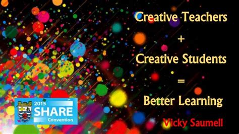 Creative teachers + Creative students = Better Learning