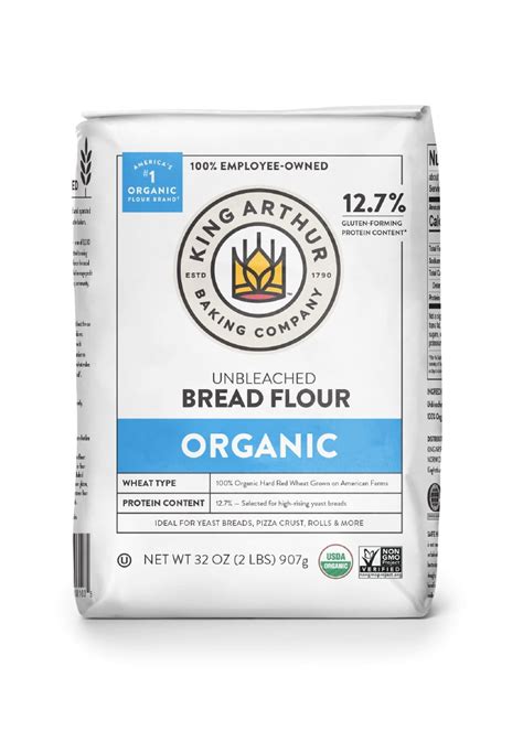 King Arthur Flour 100% Organic Unbleached Bread Flour 2 Pound - Walmart ...