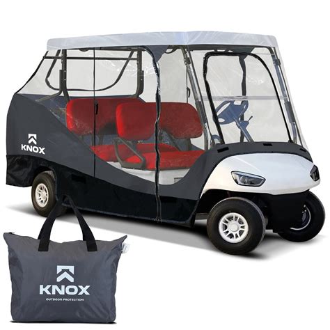 NEH 4 Person Golf Cart Enclosure 79" Long Roof, 600D Portable Transparent Driving Golf Cart ...