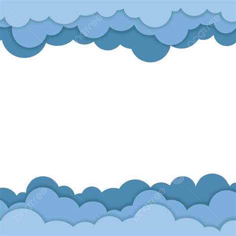 Cloud Papercut PNG Picture, Blue Clouds Papercut Frame, Papercut, Frame ...