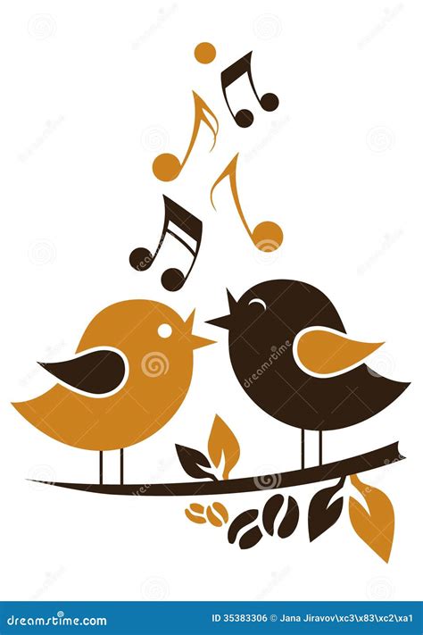 Cartoon Singing Birds Vector Illustration | CartoonDealer.com #35383306