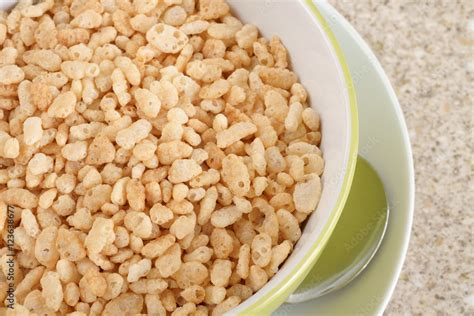 Puffed rice breakfast cereal Stock Photo | Adobe Stock