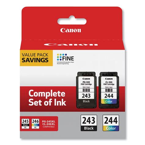 Canon PG-243BK Black & CL-244 Color Inkjet Print Cartridge (1287C006) - Walmart.com - Walmart.com