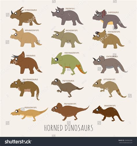 Set Horned Dinosaurs Eps10 Vector Format Stock Vector (Royalty Free) 284966390 | Shutterstock