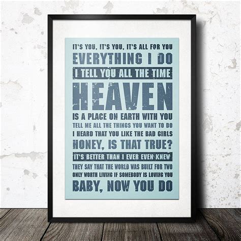 personalised favourite music lyrics poster by magik moments ...