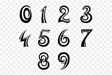 Numbers Font Tattoo Design - Number Fonts Clipart | Tattoo fonts, Numbers font, Number tattoo fonts