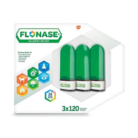 FLONASE Allergy Relief Nasal Spray (0.54 fl. oz., 120 Metered Sprays, 3 ...