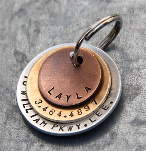 Custom Dog Tag / Pet ID Tag Layla in Mixed Metal Copper