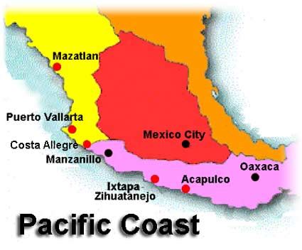 Pacific Coast Of Mexico Map - Allene Madelina