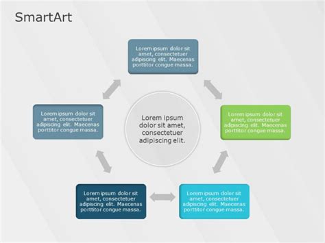 SmartArt Cycle Diverging Arrows 5 Steps