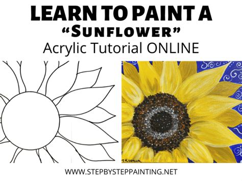 How To Paint A Sunflower - Step By Step Painting - Tutorial