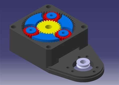 3D Printed NEMA23 planetary gearbox with an encoder mount, 3.333 gear reduc by Erik Rudec | Pinshape