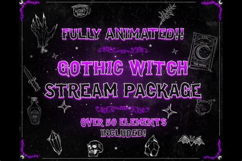 Gothic Witch Twitch Stream Overlay by LazyBonesMarket on @creativemarket Twitch Streaming Setup ...