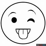 Tongue Out Emoji Coloring Page  Easy Drawing Guides sketch template