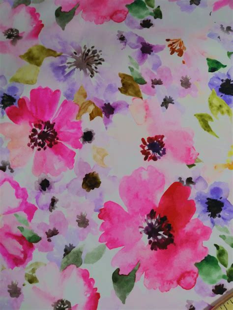 Watercolor Floral fabric Spandex print fabric sold by the | Etsy in 2020 | Floral watercolor ...