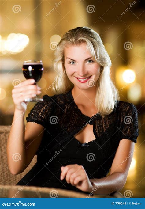 Woman Drinking Red Wine Stock Image - Image: 7586481