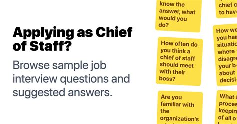 Chief of Staff Interview Questions