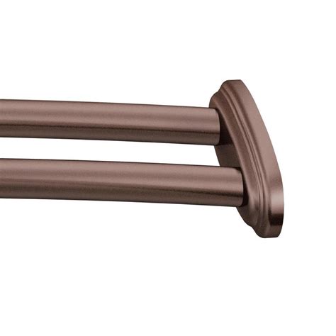 Shop Moen 60-in Old World Bronze Curved Adjustable Double Shower Curtain Rod at Lowes.com