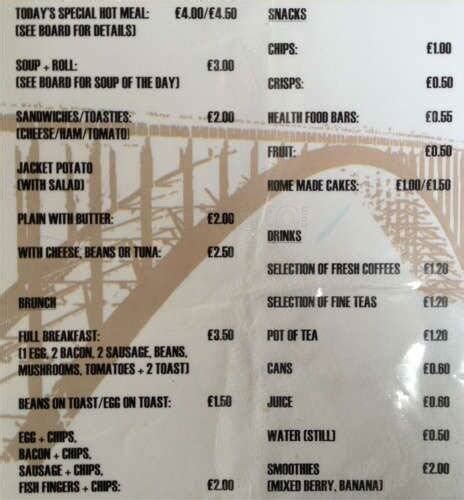 The Bridge Cafe Menu, Menu for The Bridge Cafe, Islington, London ...