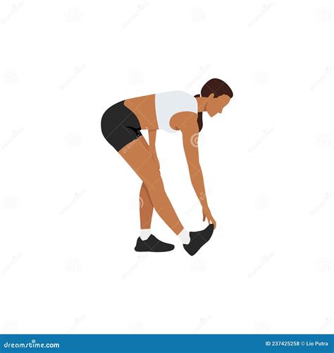 Woman Doing Active Hamstring Stretch Exercise. Stock Vector - Illustration of character, anatomy ...