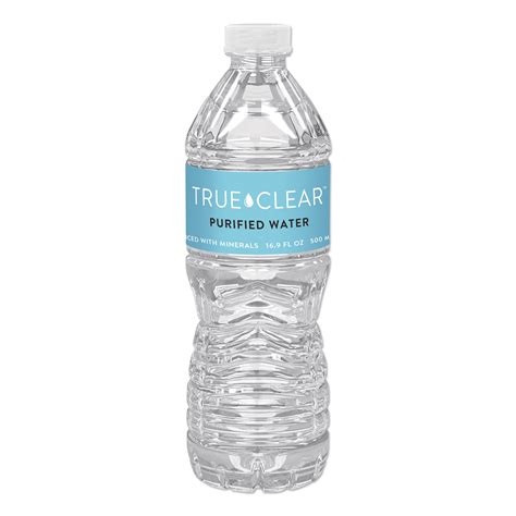 True Clear® Purified Bottled Water, 16.9 oz Bottle, 24 Bottles/Carton ...