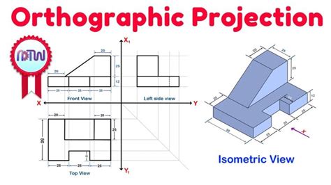 Orthographic Projection from isometric view in Engineering drawing in ...