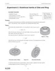 Lab-5-Rotational Inertia of Disk and Ring - 012-05293F Complete ...