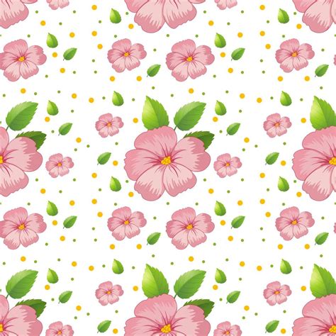 Seamless pink hibiscus wallpaper 444436 Vector Art at Vecteezy