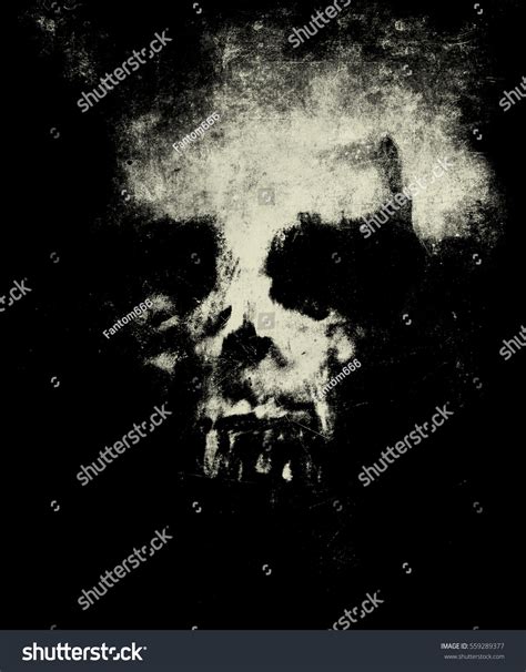 Skull On Isolated Black Background Design Stock Illustration 559289377 ...