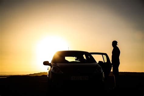 Free Images : silhouette, light, sun, sunrise, sunset, car, morning, driving, dawn, dusk ...