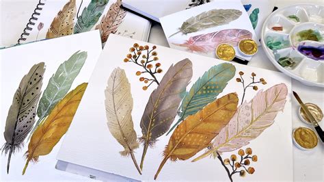 How to Paint Realistic or Whimsical Watercolor Feathers Easily