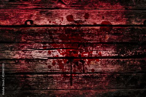 bloody wall, grunge of blood splash on wood dark tone, murder or killer ...